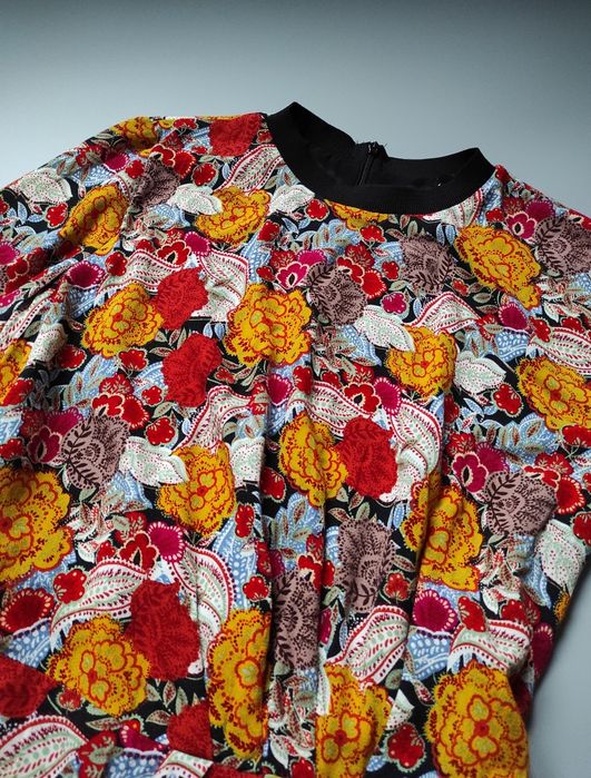 Krótka sukienka z długim rękawem Zara XS wiskoza nowa