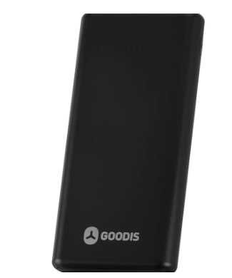 Powerbank GOODIS (10.000 mAh - Micro USB + USB-C - Preto)