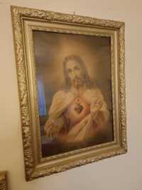 Obrazy sakralne duże Jezus i Maryja 86x66cm