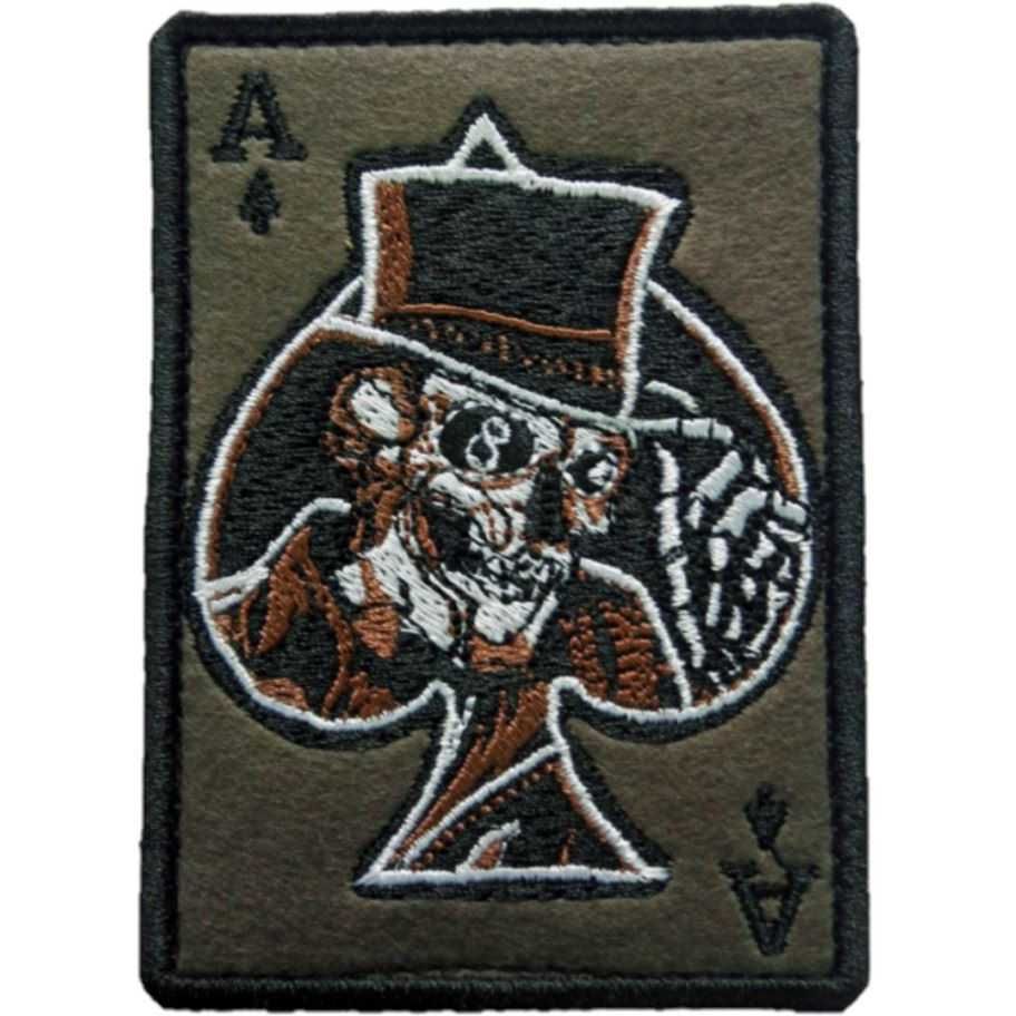 Haasta Naszywka Ace of Spades AS PIK Olive 10x7cm Patch