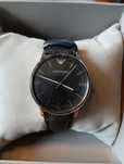 Emporio Armani Damski • Czarne Lustro Elegancji • Skórzany Pasek