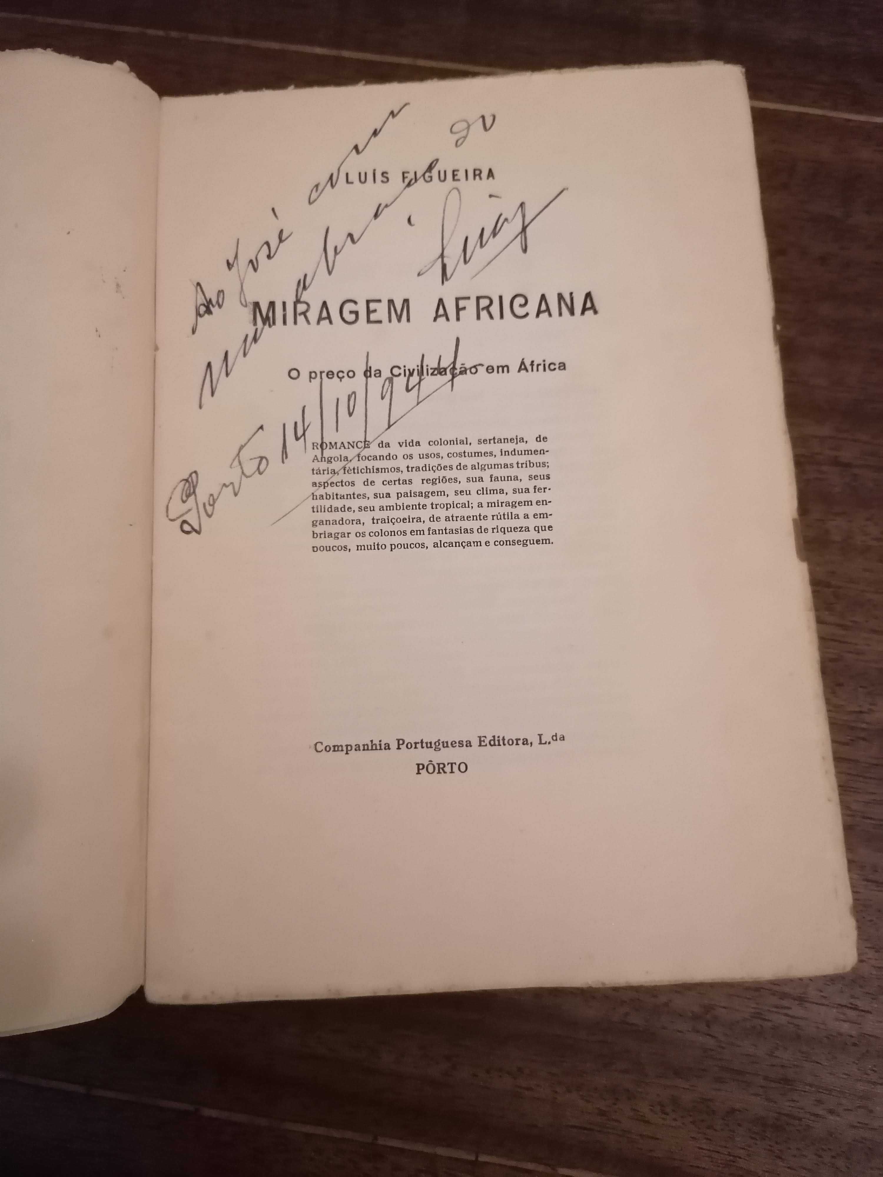 Livro MUITO RARO "Miragem Africana" de Luiz Figueira