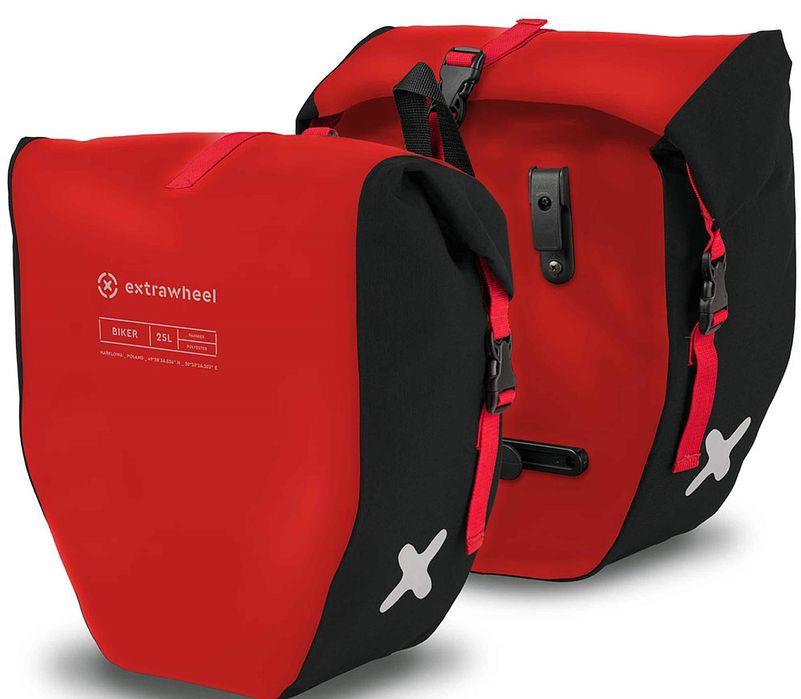 EXTRAWHEEL BIKER Polyester Sakwy Tylne 2x25L Rolowane Zamknięcie