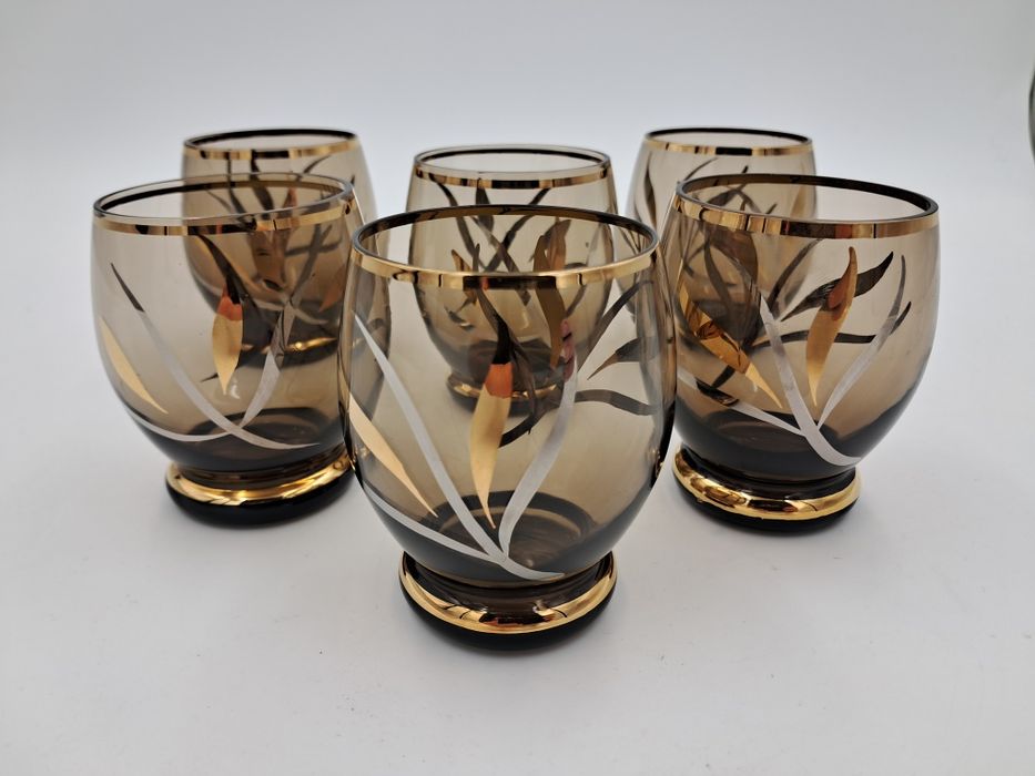 Egermann czeski komplet Novy Bor Bohemia karafka + 6 szklanek zestaw