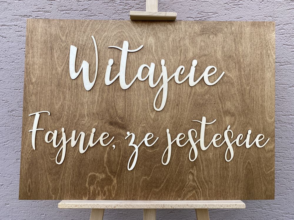 Tablica witajcie powitalna rustykalna boho wesele ślub