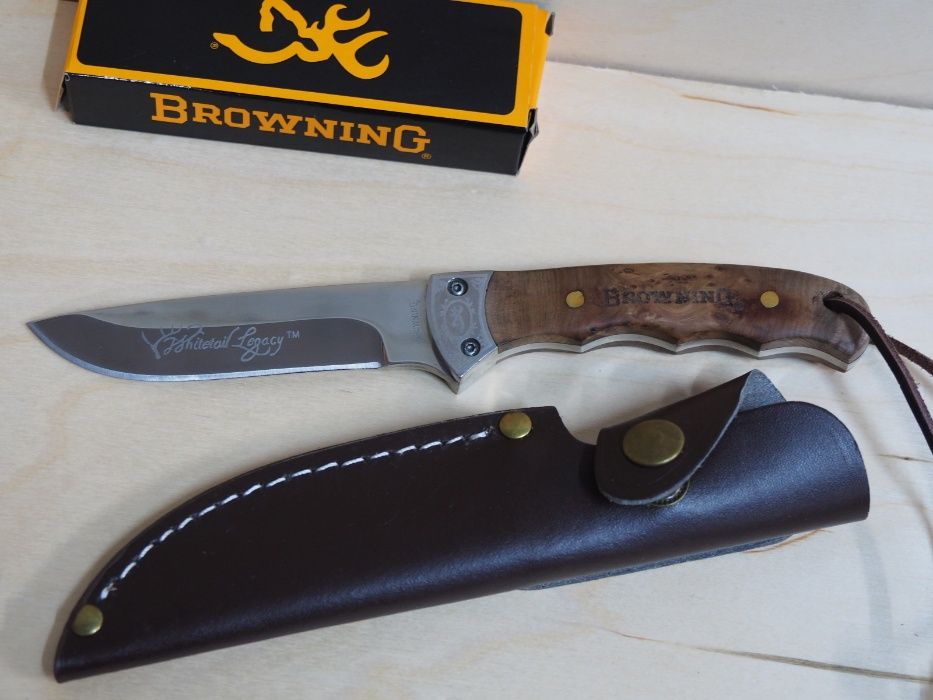BROWNING noz myśliwski finka Made in Spain rekojeść drewno