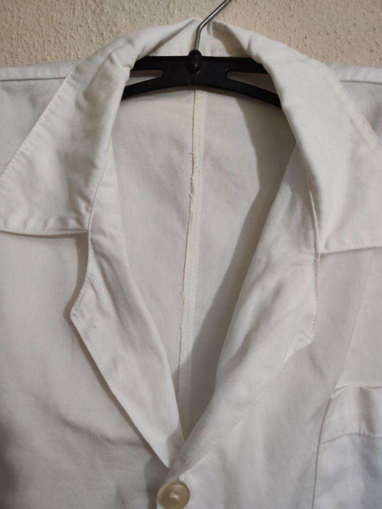 Bata médica branca unisexo