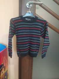 Sweter w paski elastyczny bawełniany bluza 104