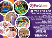 Wynajem DMUCHAŃCÓW Animacje wata cukrowa, PIANA PARTY  itd