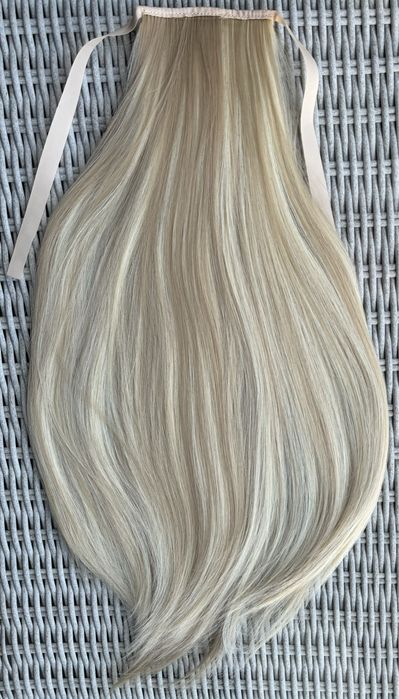 Premium Ultra blond pasemka / refleksy kucyk doczepiany treska 183.