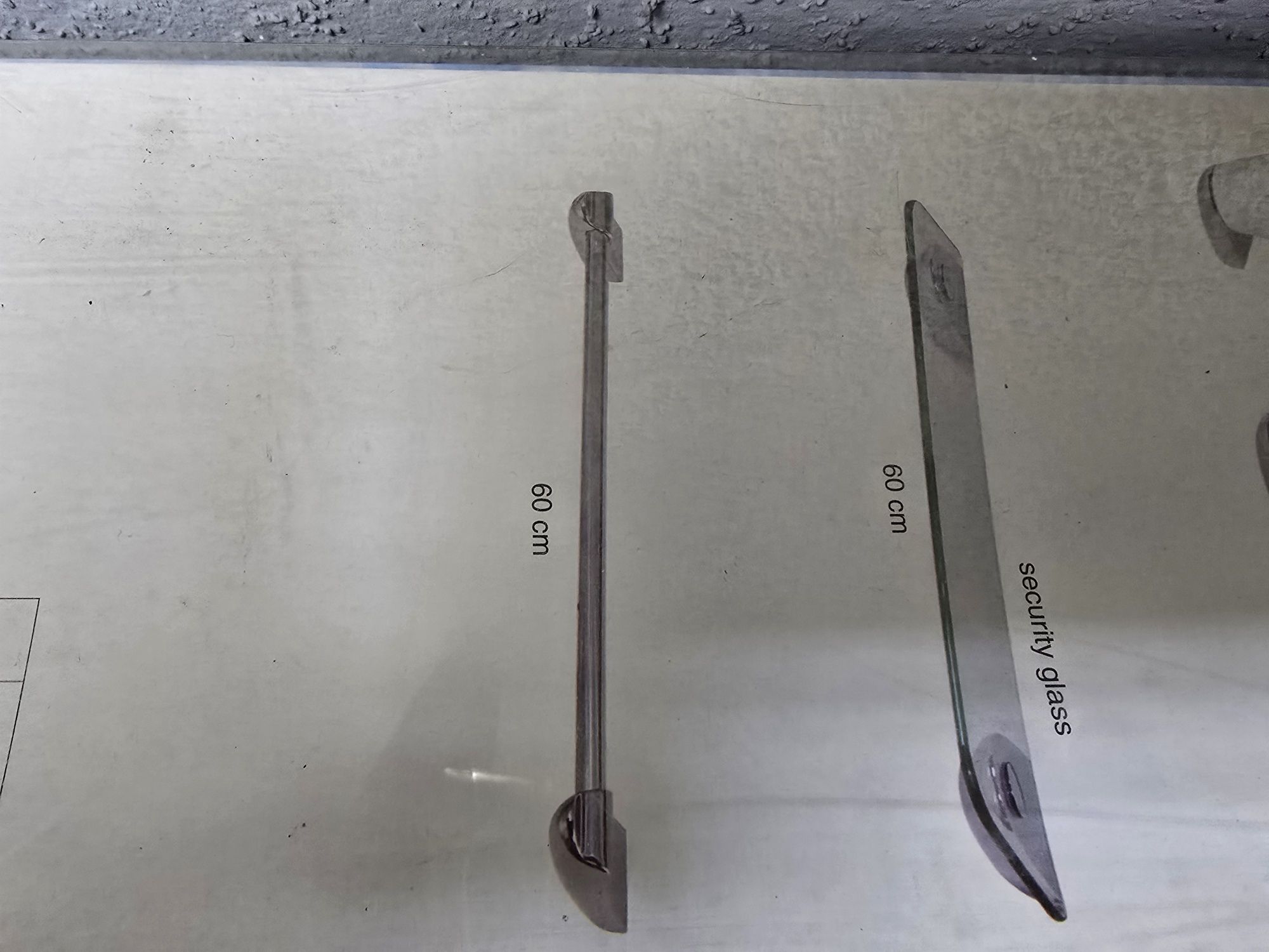 półka szklana, łazienkowa   60/12 cm