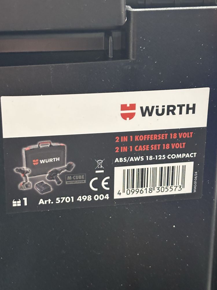 WURTH Zestaw narzędzi wkrętarka kątówka ABS/AWS COMPACT M-CUBE