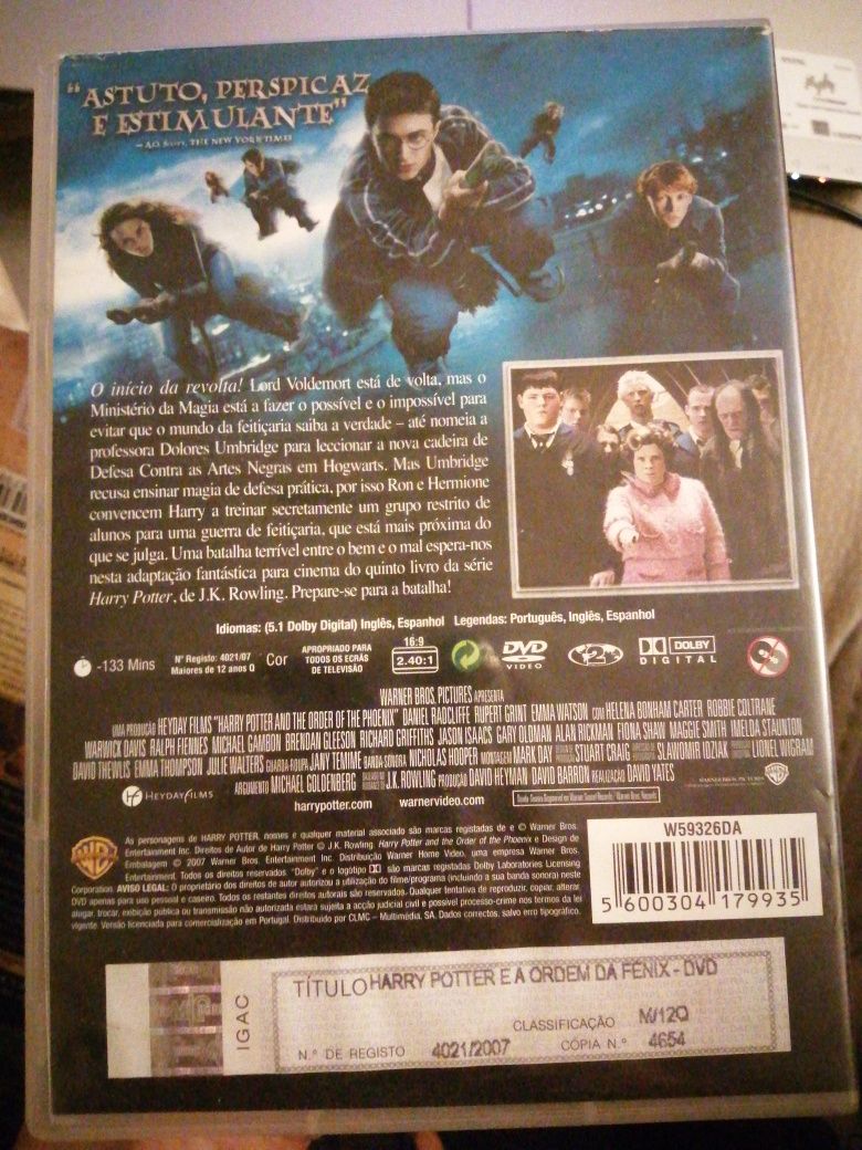 DVD Harry Potter e a Ordem da Fénix