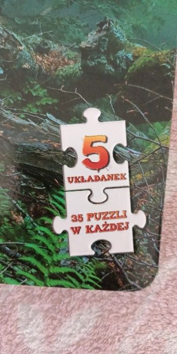 Puzzle 5 x 35 układanki książka inteligentne dinozaury