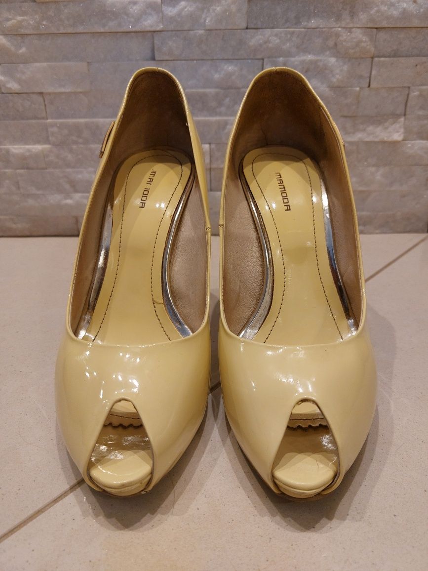 ŚLUB, WESELE szpilki, PRIMA MODA, buty, sandały, skóra, roz. 39