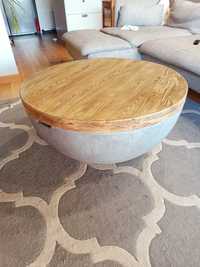 Ława stolik 80cm betonowy drewno efekt Premium