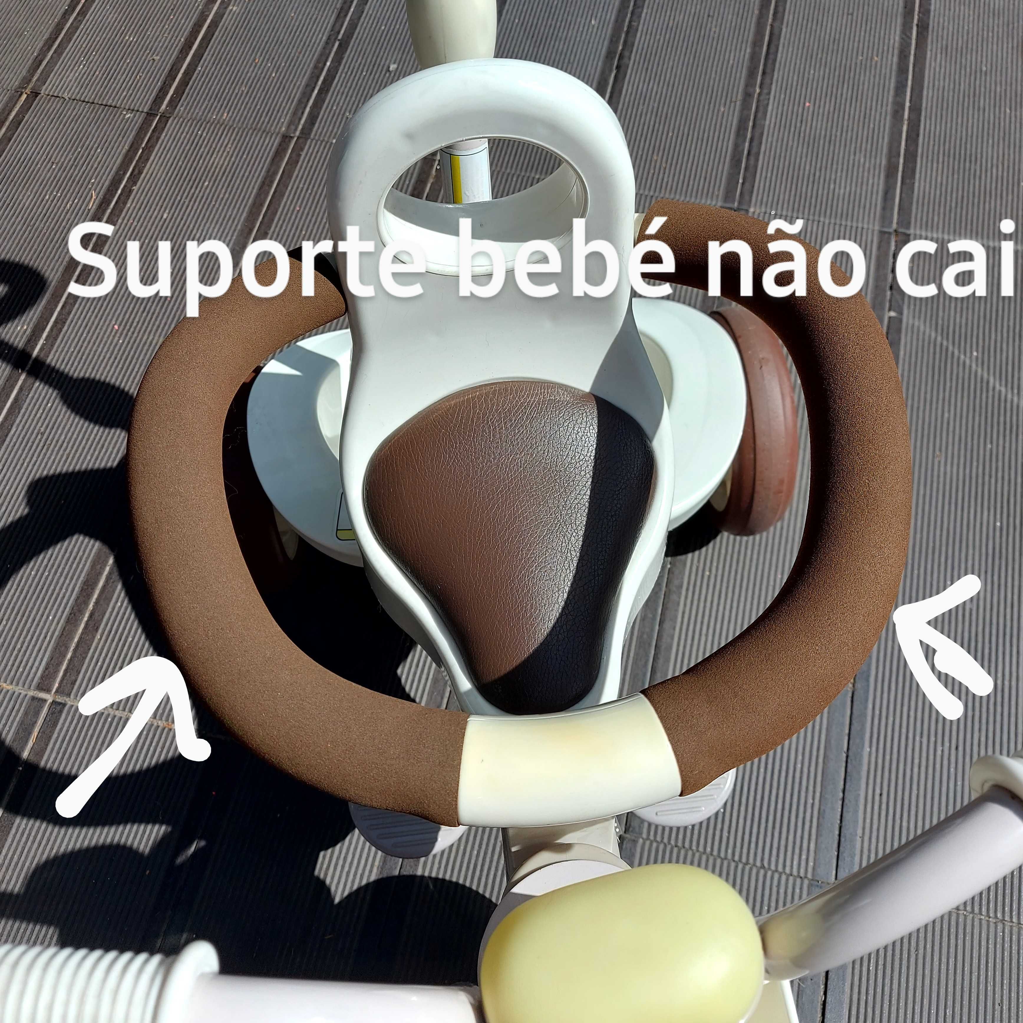 Triciclo com suporte para condução pais