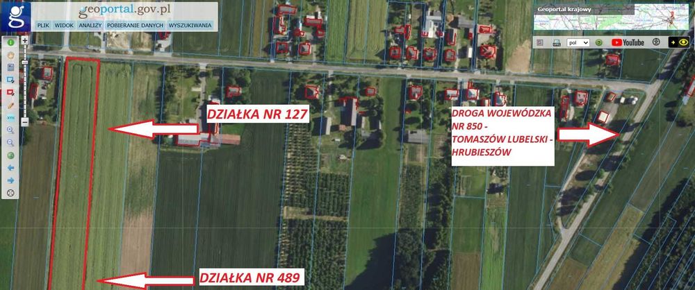 Piękna Działka Budowlana Wieprzów Ordynacki 1.97 hektara, uzbrojona