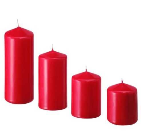 IKEA: Conj. de 4 Velas Vermelhas (Novo)