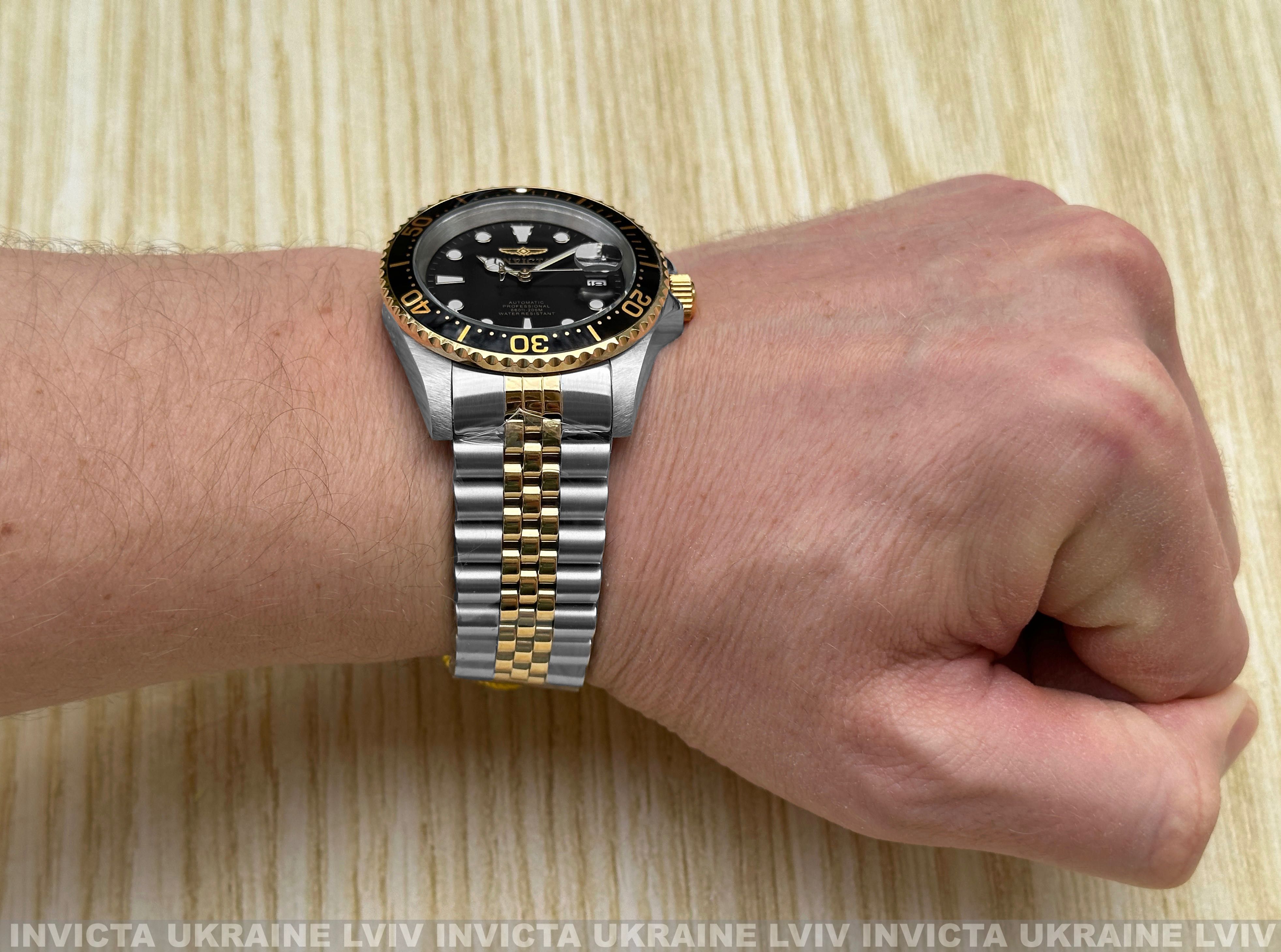 Часы Invicta 30094 Pro Diver 42 мм. Automatic Gold Black 200 MT