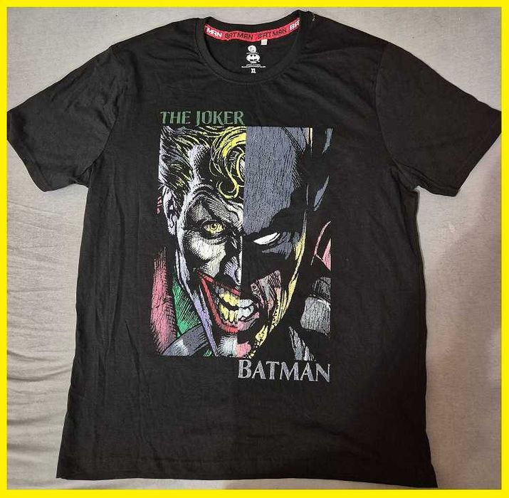 Oryginalny T-shirt Joker Batman DC, bawełna, XL