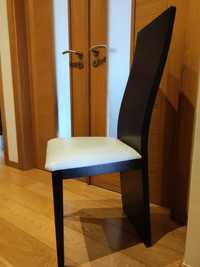 Cadeiras de Sala Wengué com estofo branco(X4)