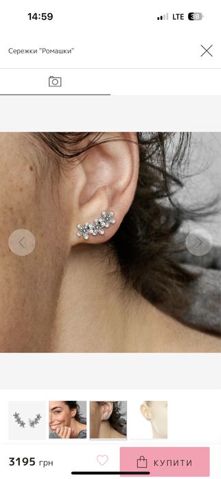 Сережки pandora оригінал