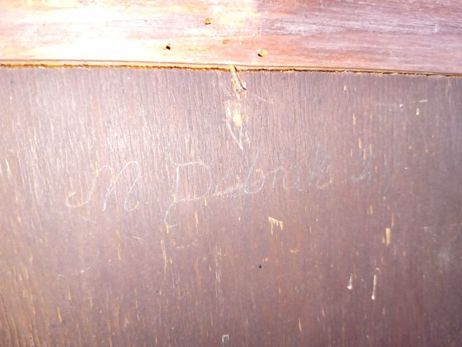 Piękny portret olejny półakt  przedwojenny