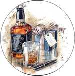 Opłatek na tort whisky dla mężczyzny