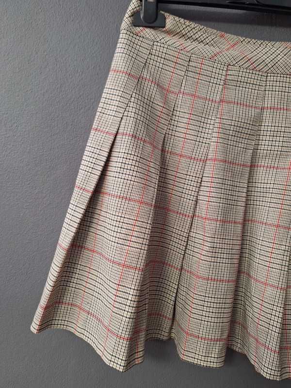 Spódnica spódniczka w kratkę H&M rozkloszowana z zakładkami 40 12 L