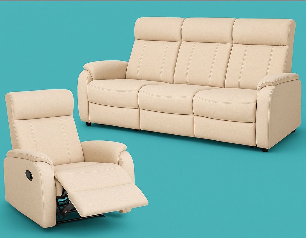 Zestaw wypoczynkowy Agata Meble ROSSO – sofa 3-osobowa + fotel