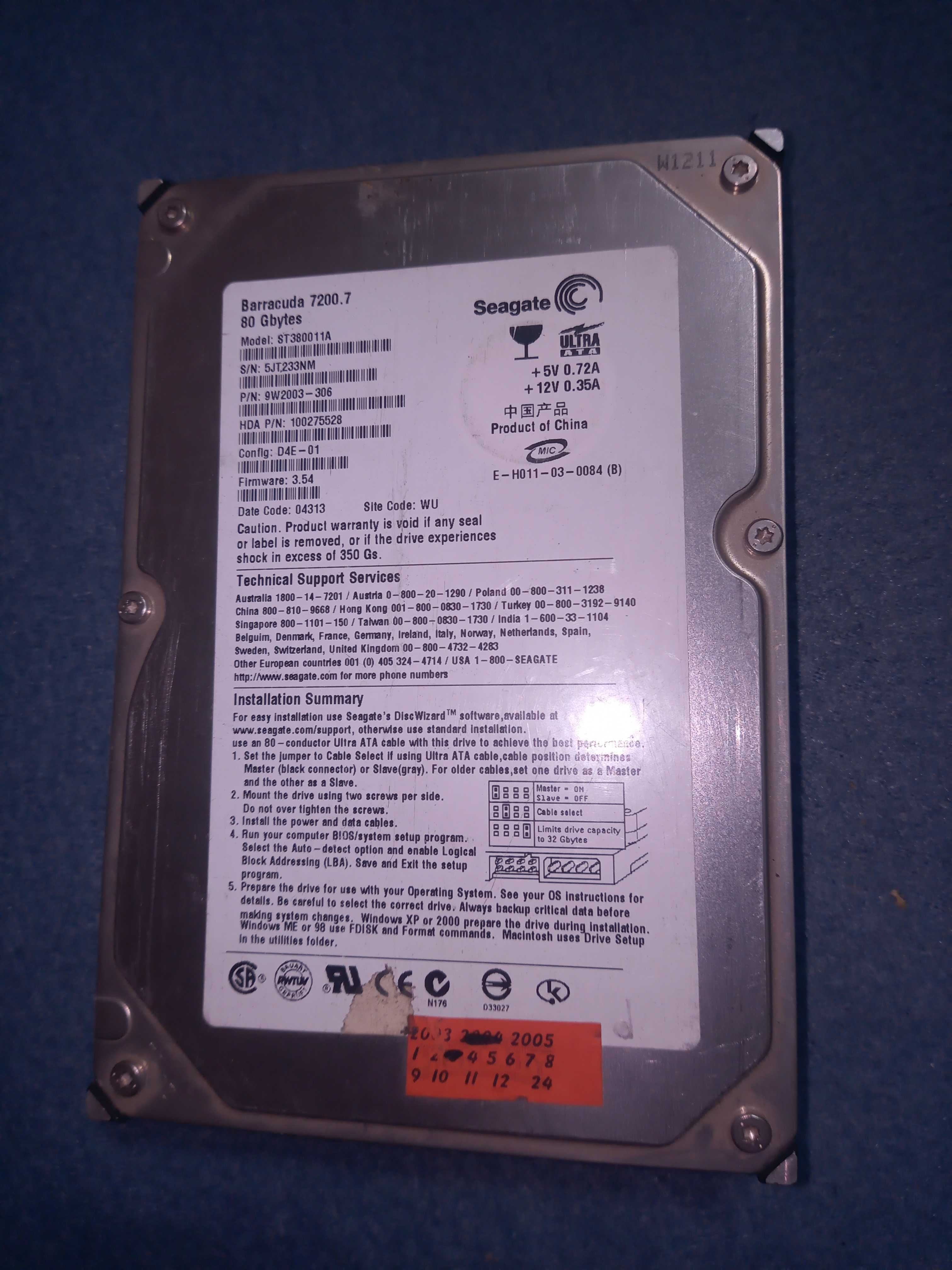 Dysk twardy Seagate Barracuda 7200.7 80GB PATA (IDE/ATA) 3,5"