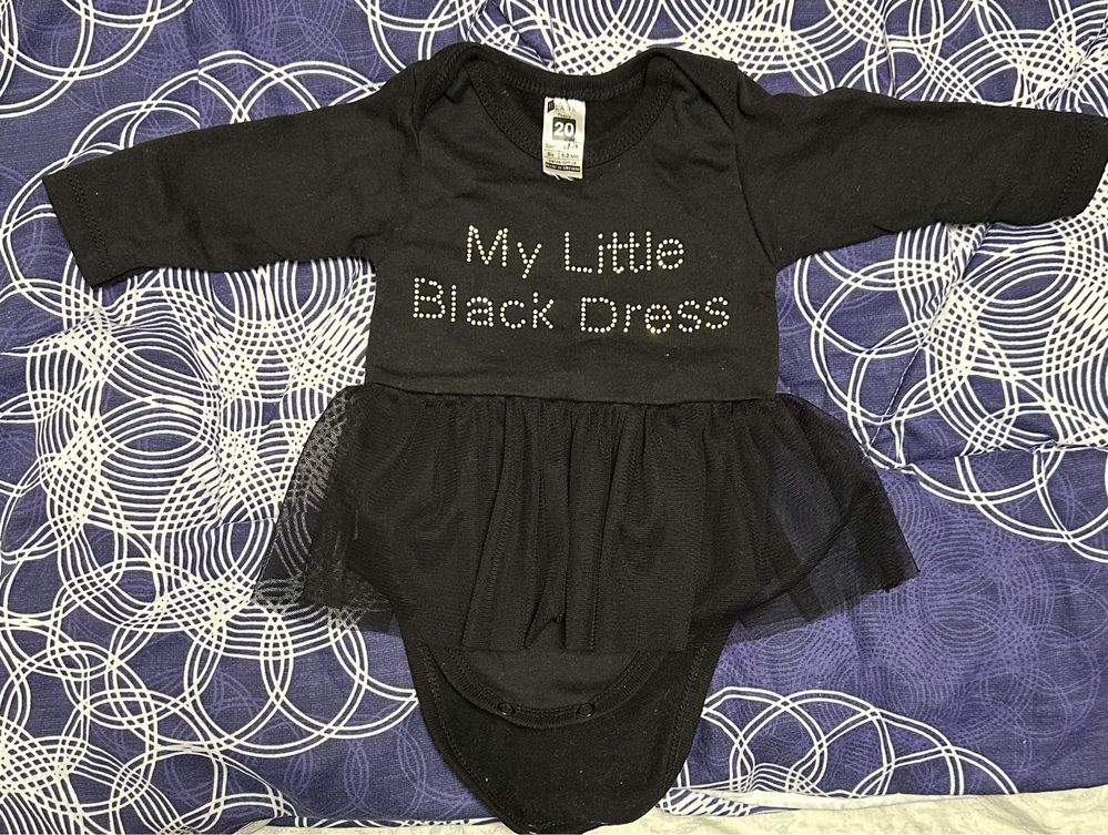 Черное платье- боди для ребенка