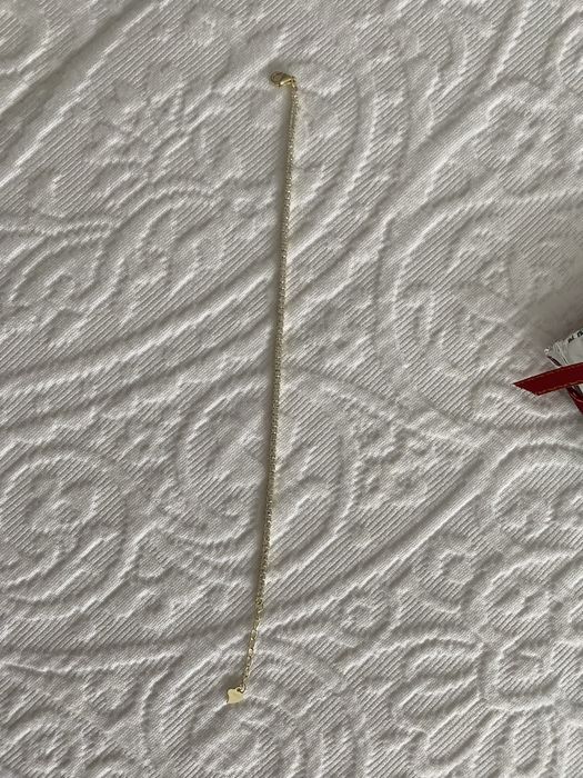 Pulseira prata dourada com zirconias. Novo