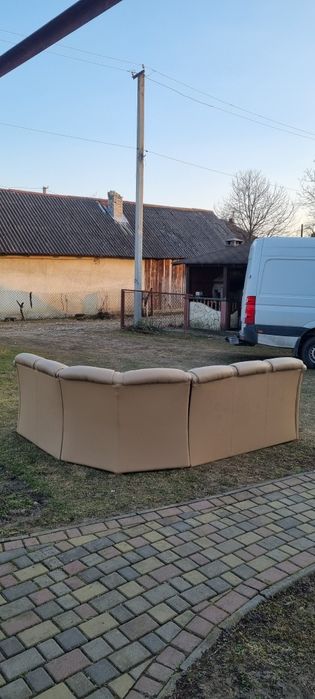 Шкіряний-Кожаний-Розкладний куток-Диван