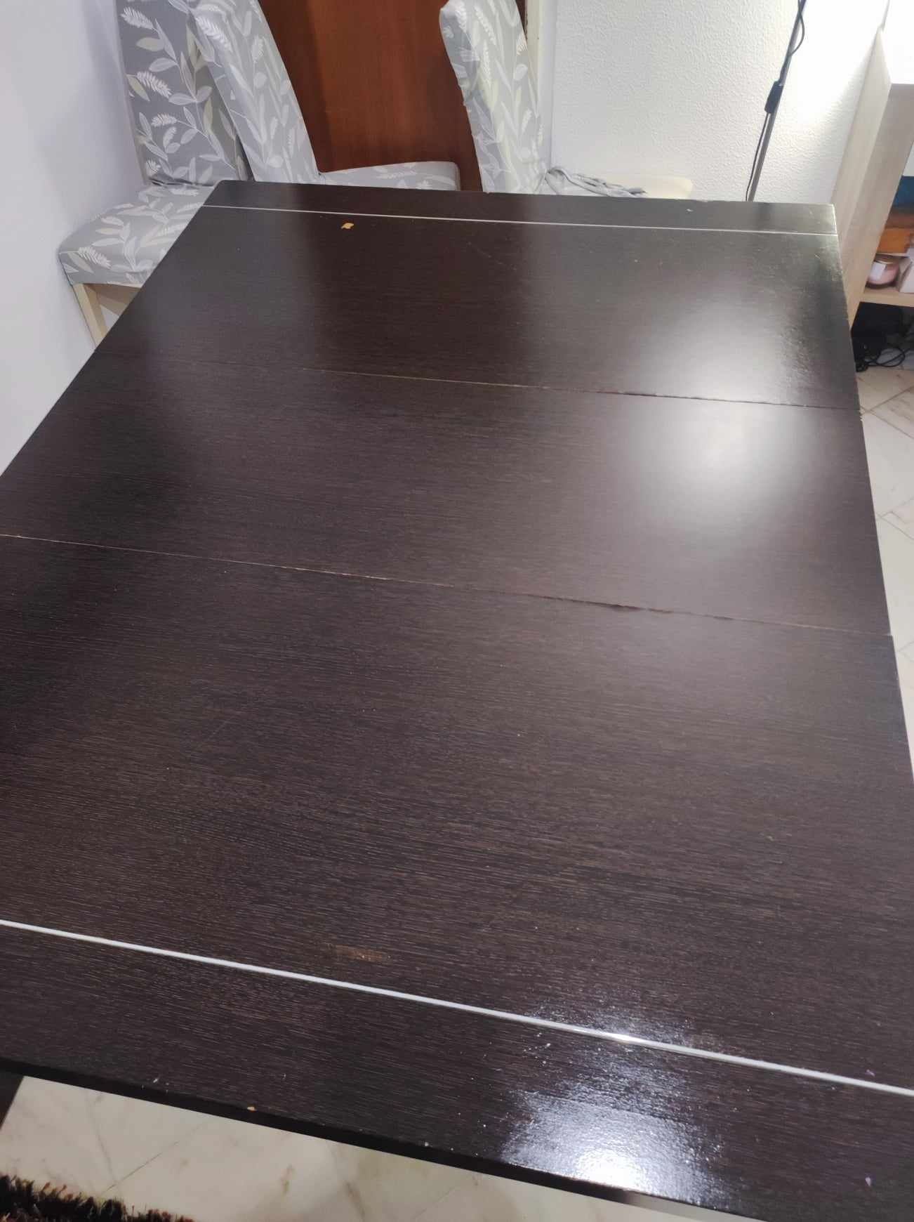 Mesa extensível em madeira Wengé