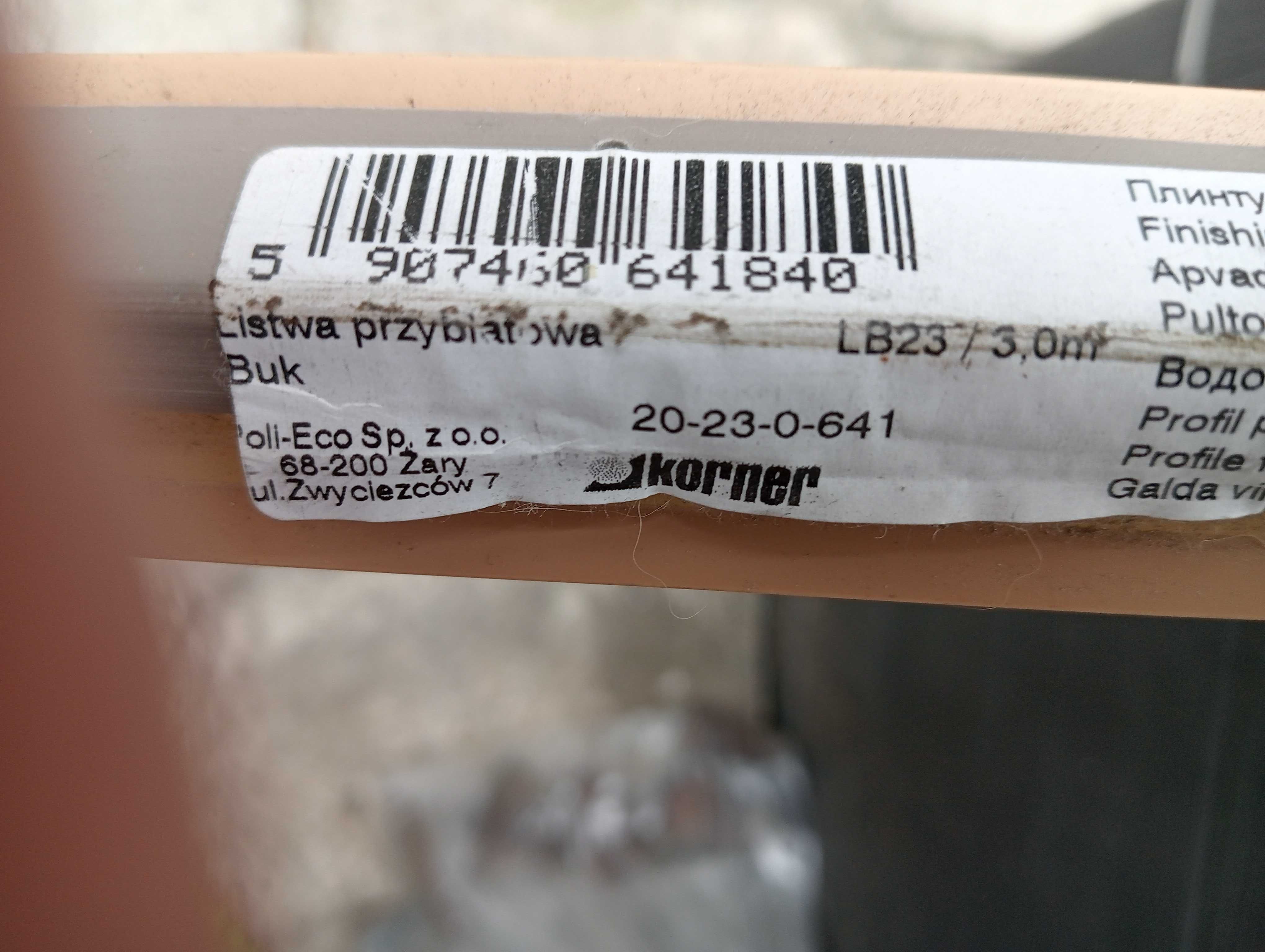 Listwa przyblatowa Buk 300 + 200 cm