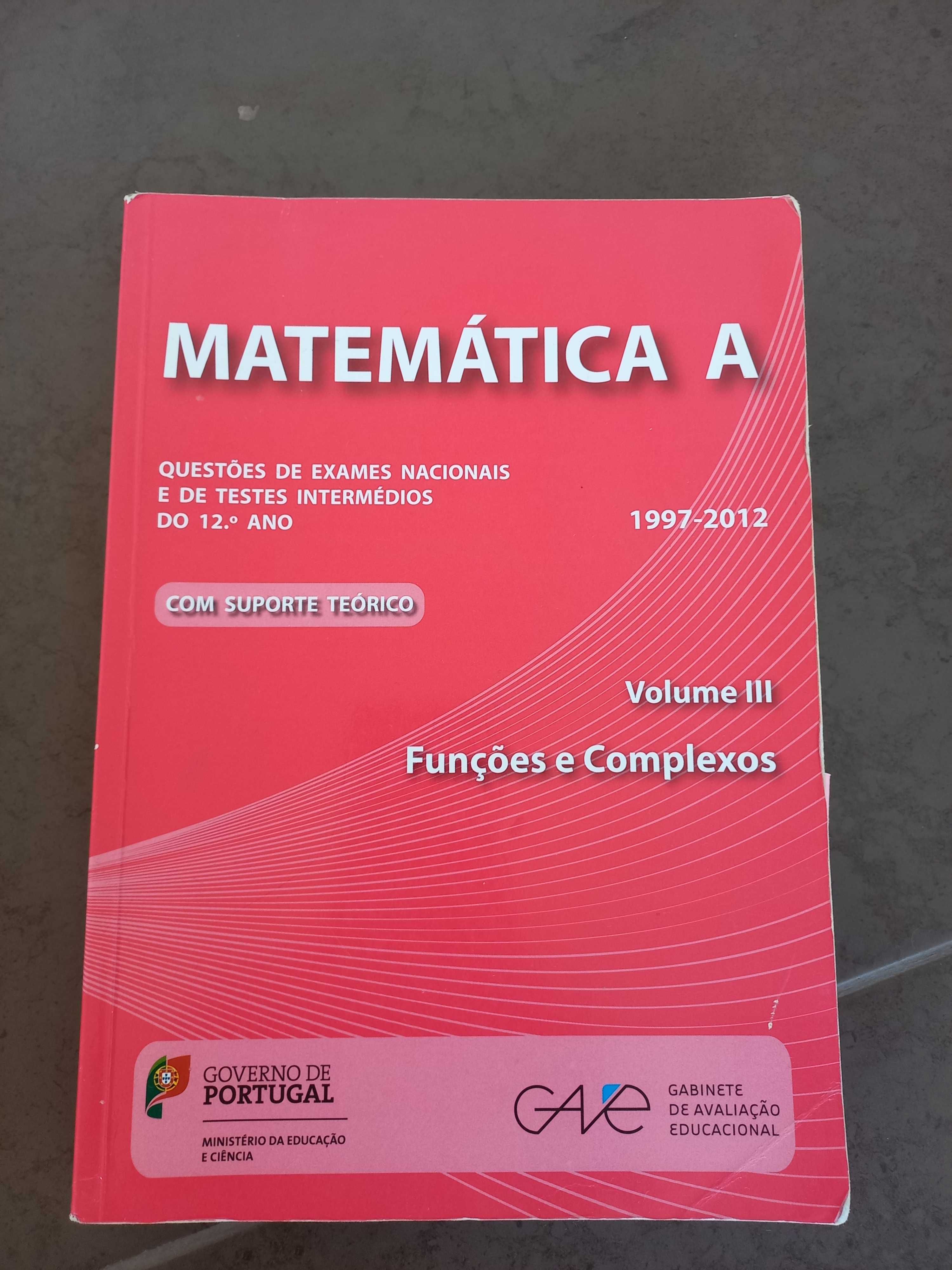 Livros de preparação para exame Matemática A