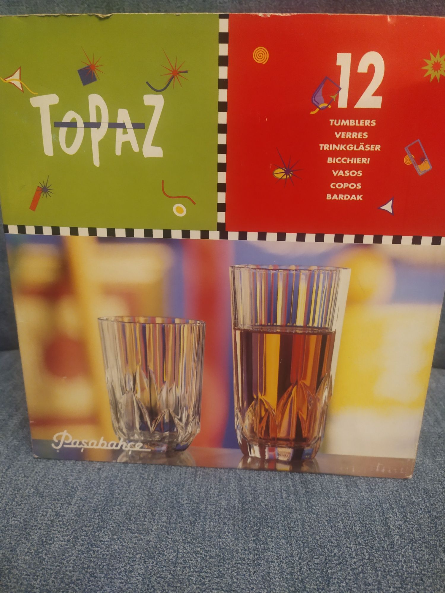 Zestaw 12 szklanek Topaz, nowy