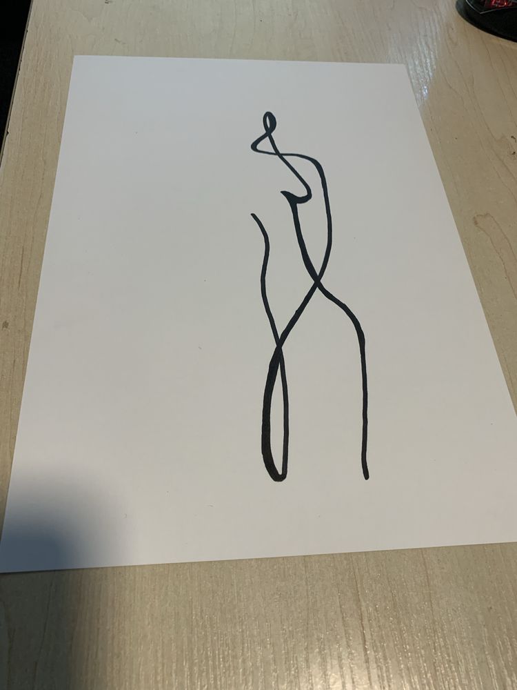 Obraz rysunek plakat grafika line art minimalizm kobieta akt art deco