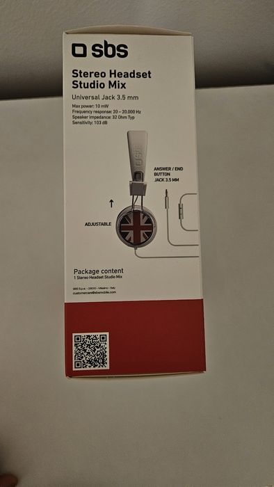 Słuchawki nauszne marki SBS Stereo Headset Studio Mix