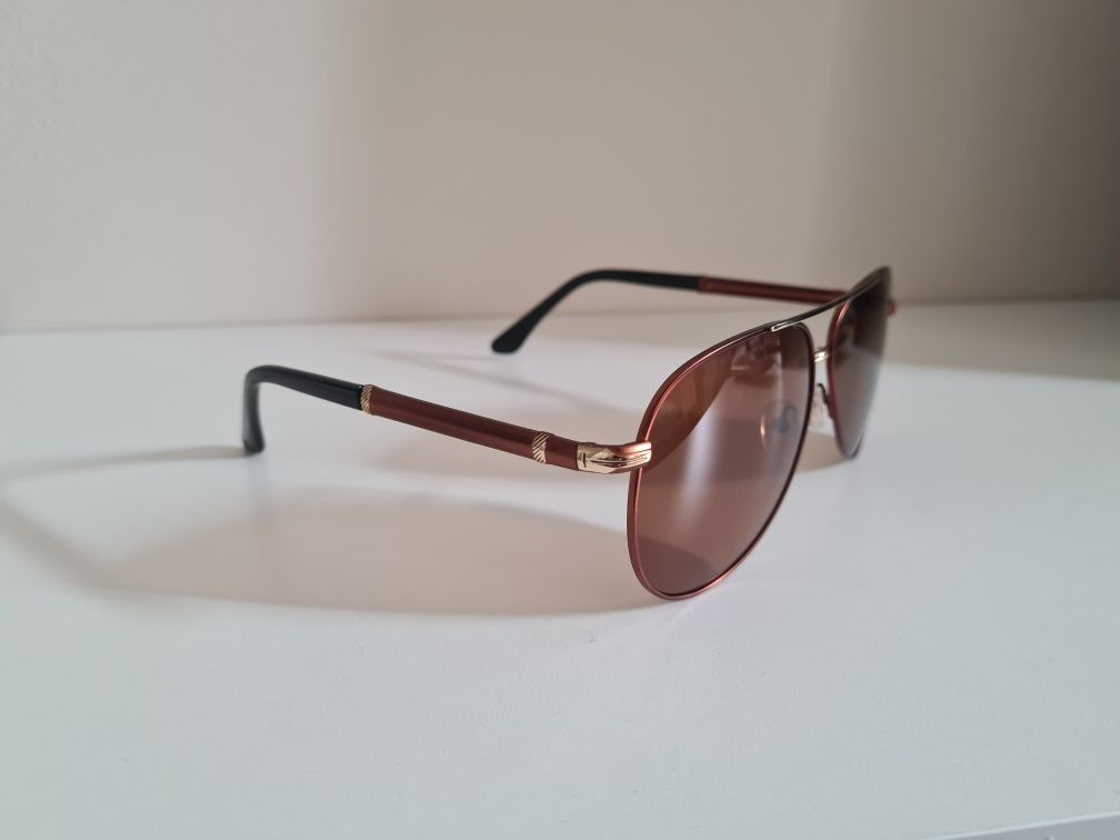 Nowe Męskie Okulary Przeciwsłoneczne Polaryzacyjne UV400 Brąz Solano