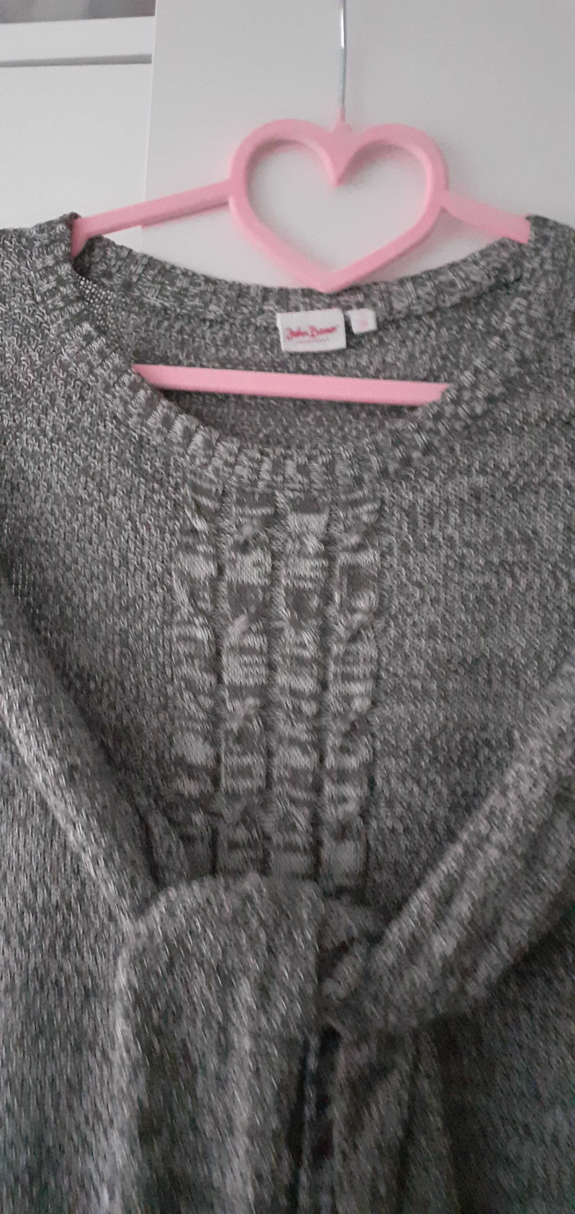 Szary sweter damski roz 38 firmy John Baner