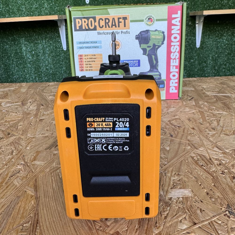 Акумуляторний гайковерт Procraft PS20 Імпакт 180Нм
