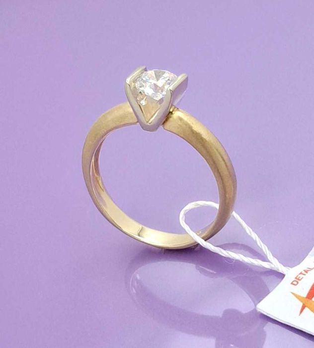 WYPRZEDAŻ !-25% Pierścionek r.15 Złoty pr.585 classic  kamieniem Z-969