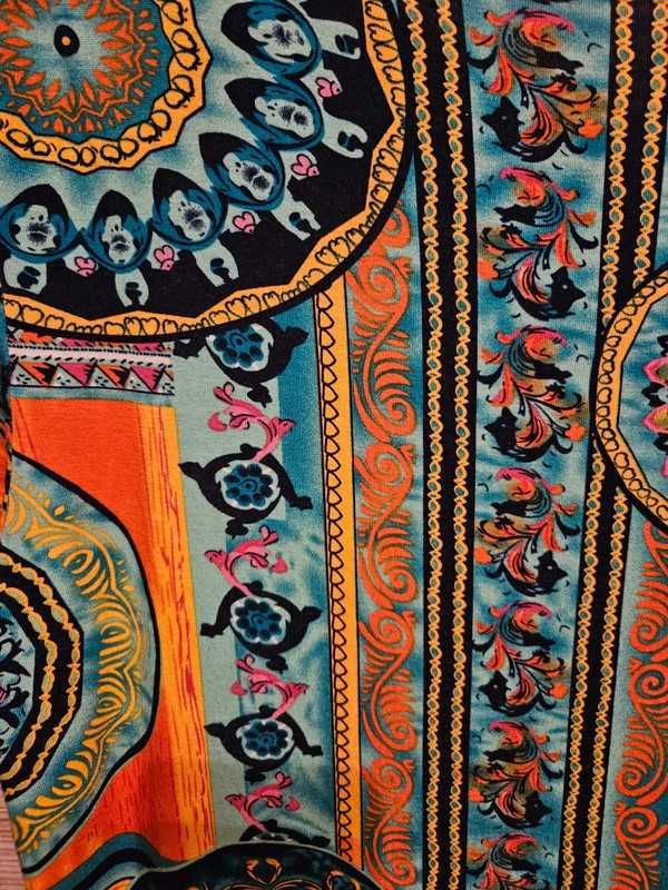 Multikolorowa sukienka rozm M/L. Rozety, Greek style