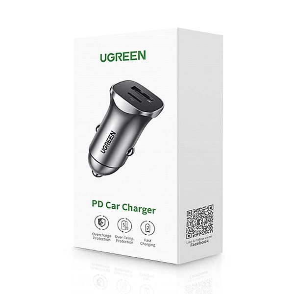 Ugreen ładowarka samochodowa USB Typ C / USB 24W Power Delivery Quick