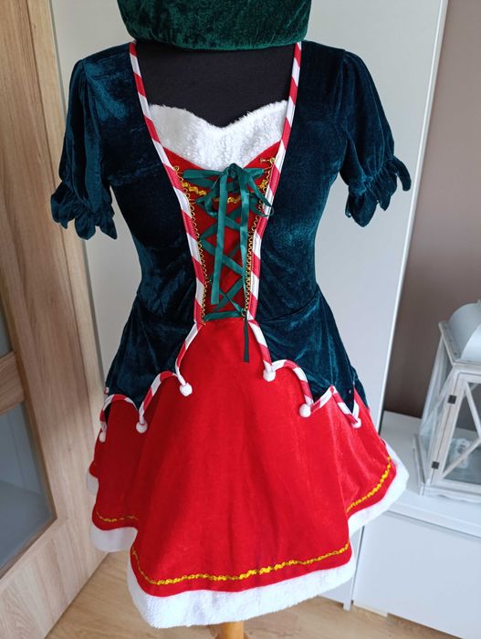 NOWY strój karnawałowy ELFA ELFIKA POMOCNIK MIKOŁAJA S 158/164 159