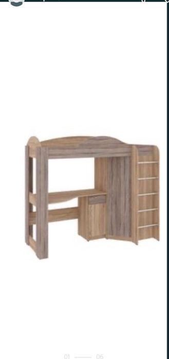 Ліжко -горище з матрасом, стіл+ шафа