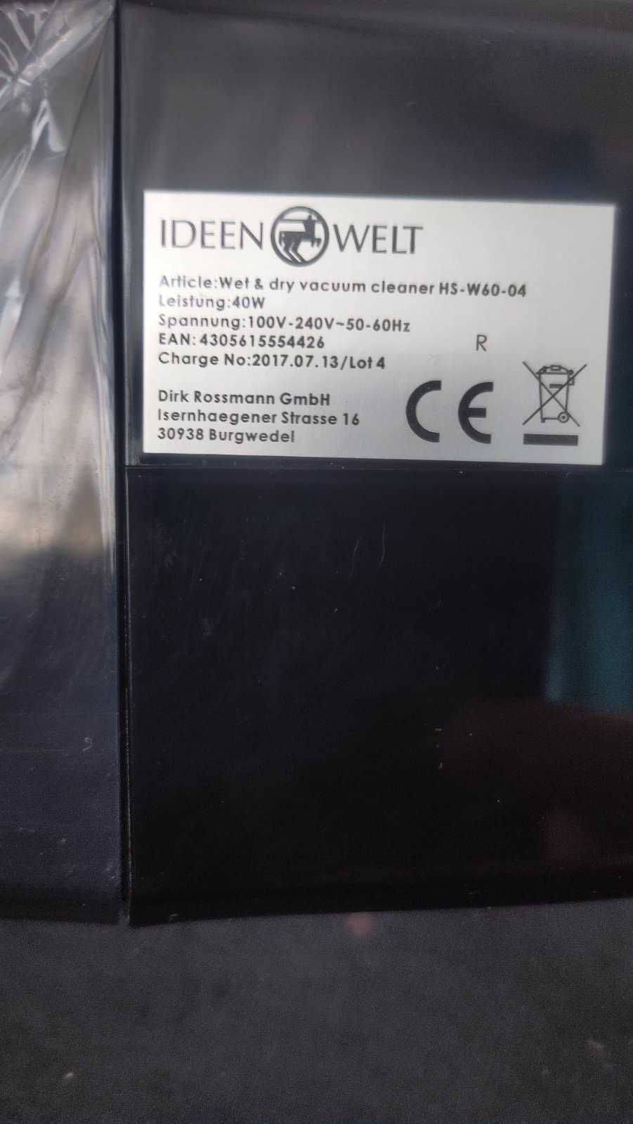 аккумуляторный пылесос для сухой и влажной уборки Ideen Welt HS-W60-04